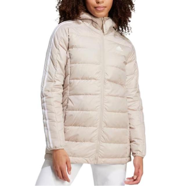 Women's Jacket Adidas Essential 3 STRIPES LIGHT DOWN HOODED PARKA Down Jacket Women's Wonder Beige