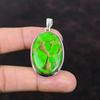 Copper Green Turquoise Pendant Gemstone Pendant Decent Pendant 925 Sterling Silver Pendant Birthstone Jewelry Wedding Gift Handmade Pendant