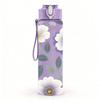 1PC White Purple Daisy Floral Pattern Print 750ml Color Plastic Sports Water Bottle Leakproof Flip Straw Lid Suitable for Sports Office Home Use