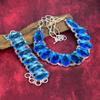 Gorgeous Blue Topaz Jewelry, Handmade 925 Solid Sterling Silver Necklace & Bracelet, Gorgeous Topaz Jewelry Set For For Any Occasion