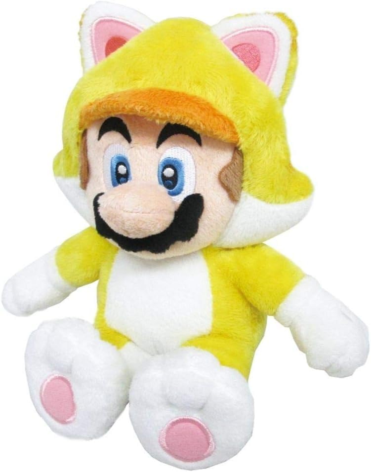Sanei Boeki Super Mario 3D World 2-Piece Plush Set: Cat Mario (S) W14 X D12 X H24cm + Cat Peach (S) W11 X D8 X H22.5cm