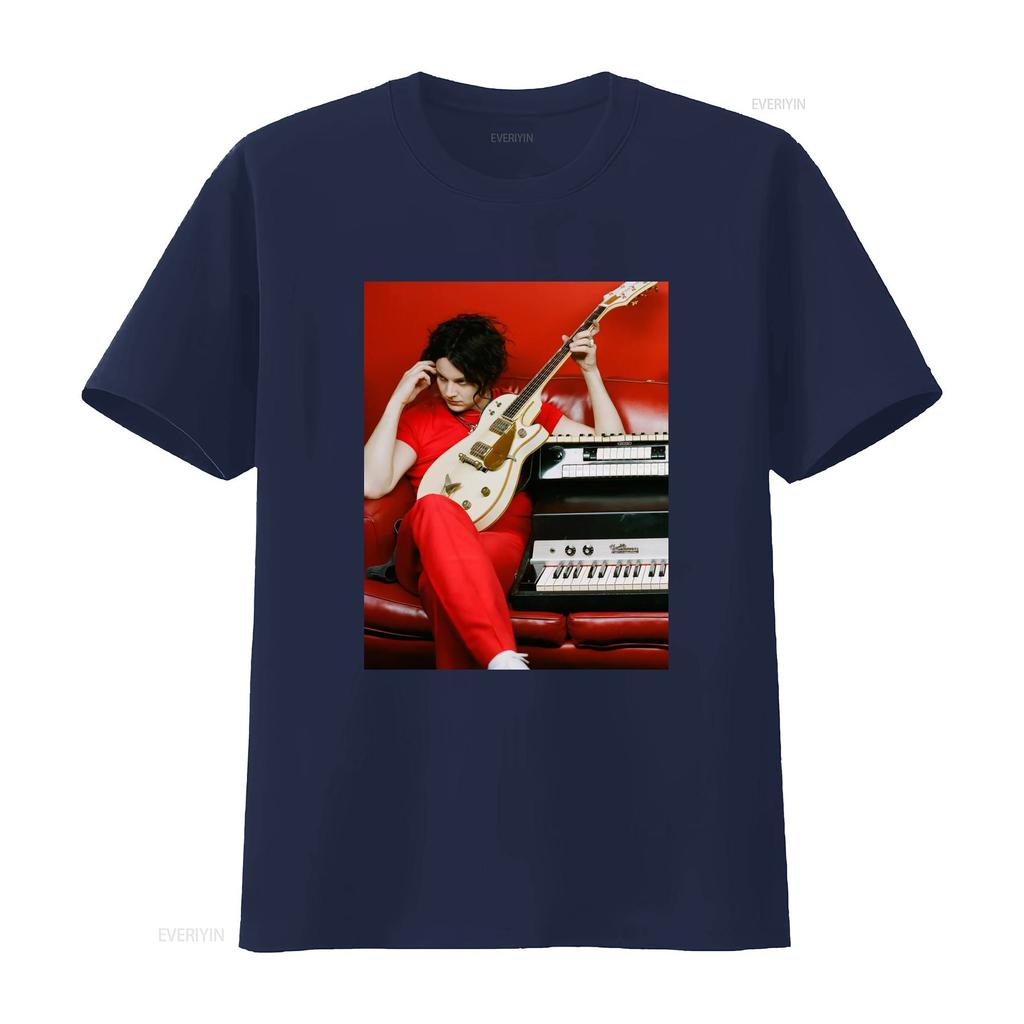 The White Stripes Джек Эстетика Ретро Одежда Минималистичная Футболка День Рождения Рок Музыка Для фанатов винтаж Стиранный Растянутый мужской