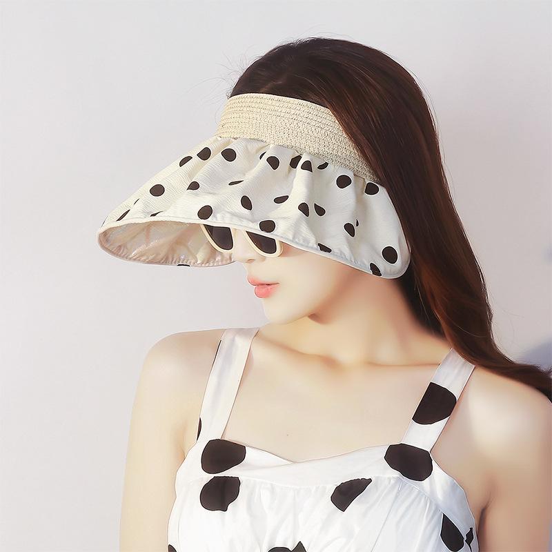 Northwood Летняя шляпа в горошек с пустым верхом для женщин, повязка на голову, пляжная шляпа, дорожная шляпа от солнца, шляпа-ракушка, уличная кепка