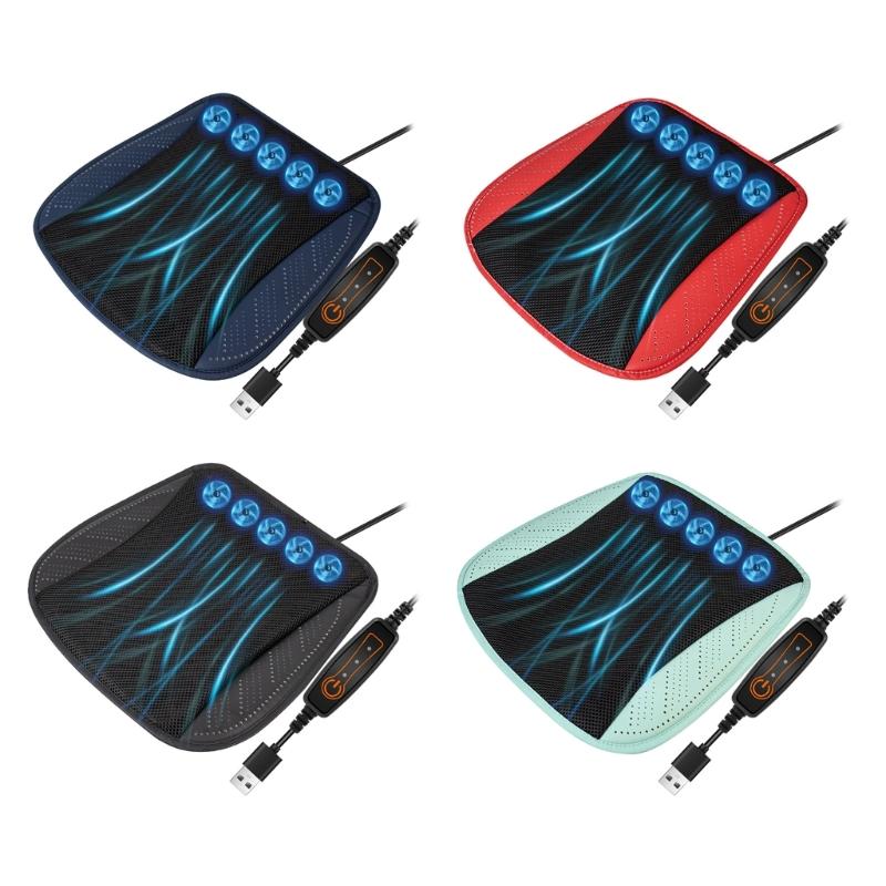 Universal Electric Ventilated Car Seat Cushion with USB Interface- Quick Cooling Three-Speed Adjustable Seat Cushion