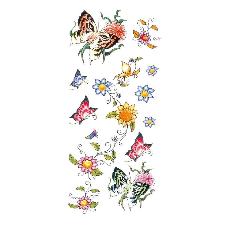 Наклейка с изображением цветка голубой розы, большой узор в виде цветка сливы, водонепроницаемая наклейка с изображением цветка на руке, образец татуировки
