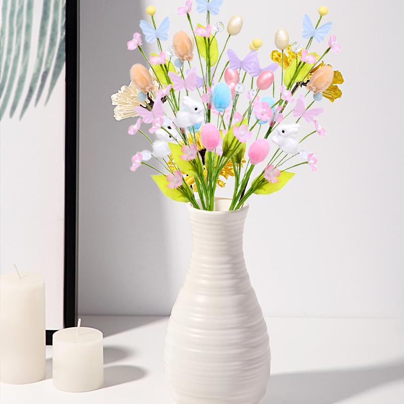 1 шт. Букет кроликов, практичный искусственный цветок, сделай сам, пасхальное украшение, INS, принадлежности для фестиваля яиц для воскресения