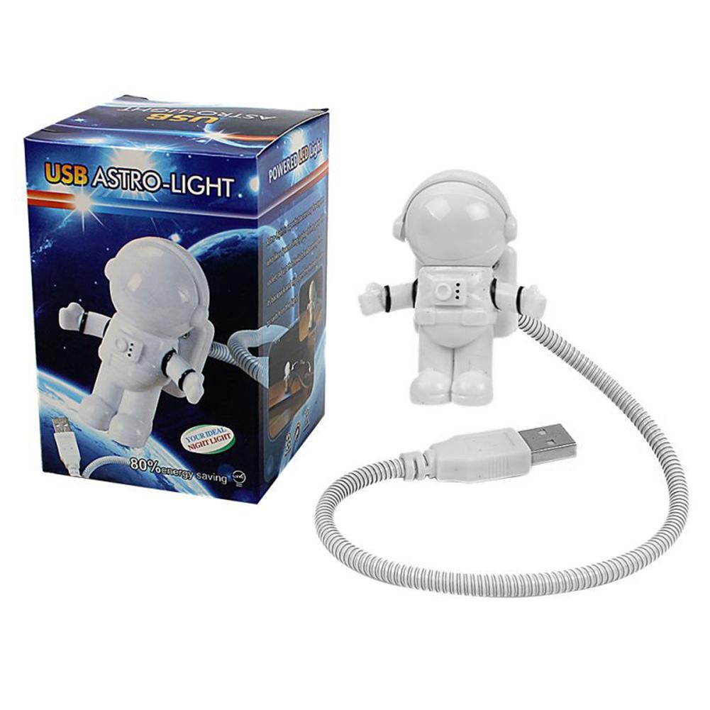 Мини-ночник астронавта, креативная светодиодная лампа для чтения, гибкая USB-трубка, космонавт для ноутбука, ПК, клавиатуры, настольного светильника для ноутбука