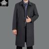 Мужское пальто из кашемировой шерсти: Классический длинный тренч для осени/зимы