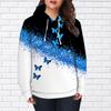 Womens Fashion Shining Butterfly Print Loose Hoodie Tops Blouse Sweatshirt Casual Long Sleeve Pullover Tops
