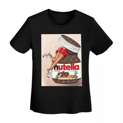 Футболка Nutella Cutie Женская с коротким рукавом Круглый вырез Хлопок Летние футболки Streetwear