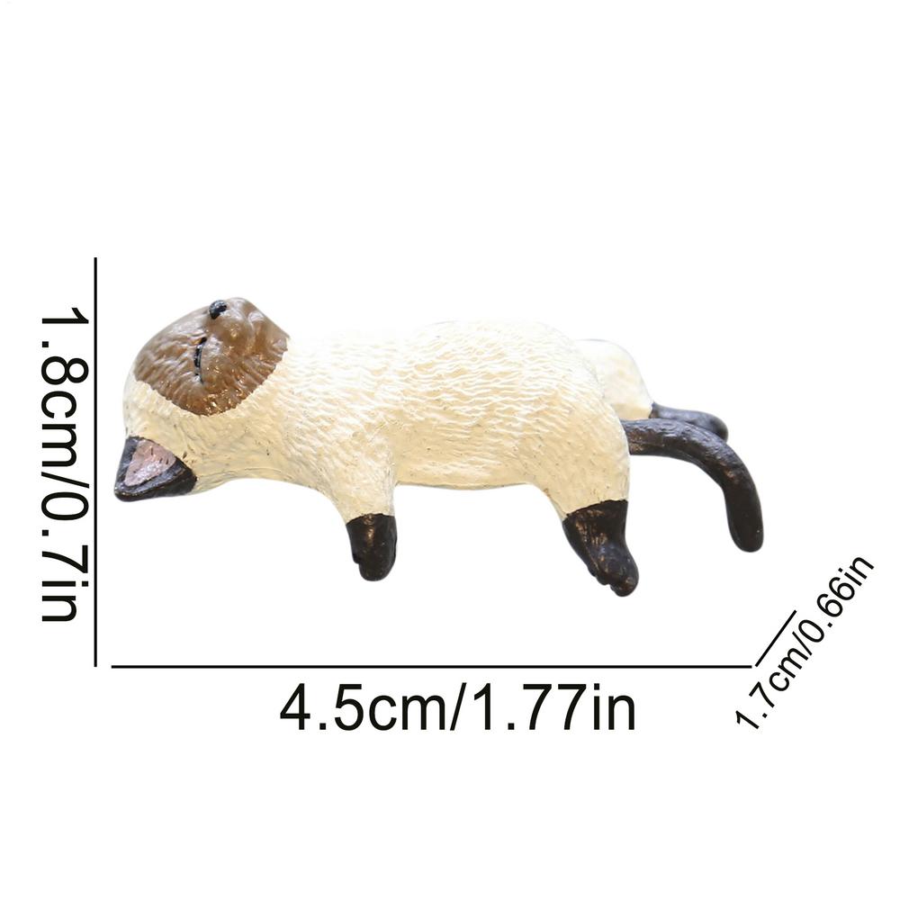 Миниатюрные фигурки кошек Маленькие статуэтки животных Котята Креативные миниатюрные статуэтки кошек для дома Рабочего места Автомобиля Аквариума Монитора