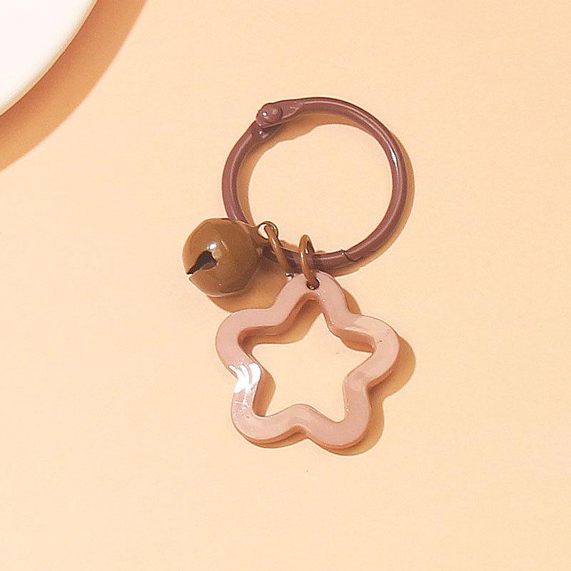 2 шт. корейской версии Ins Small Fresh Color Small Star Bell Keychain Candy Color Keyring Cuestionary Keychain Cuestionary Keychain Accessories