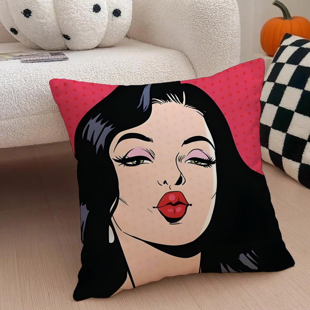 Classic Pop Art American Art RRoy Lichtenstein Cushion Cover Throw Pillow Cover Hidden Button Durable Polyester Chair Cushion