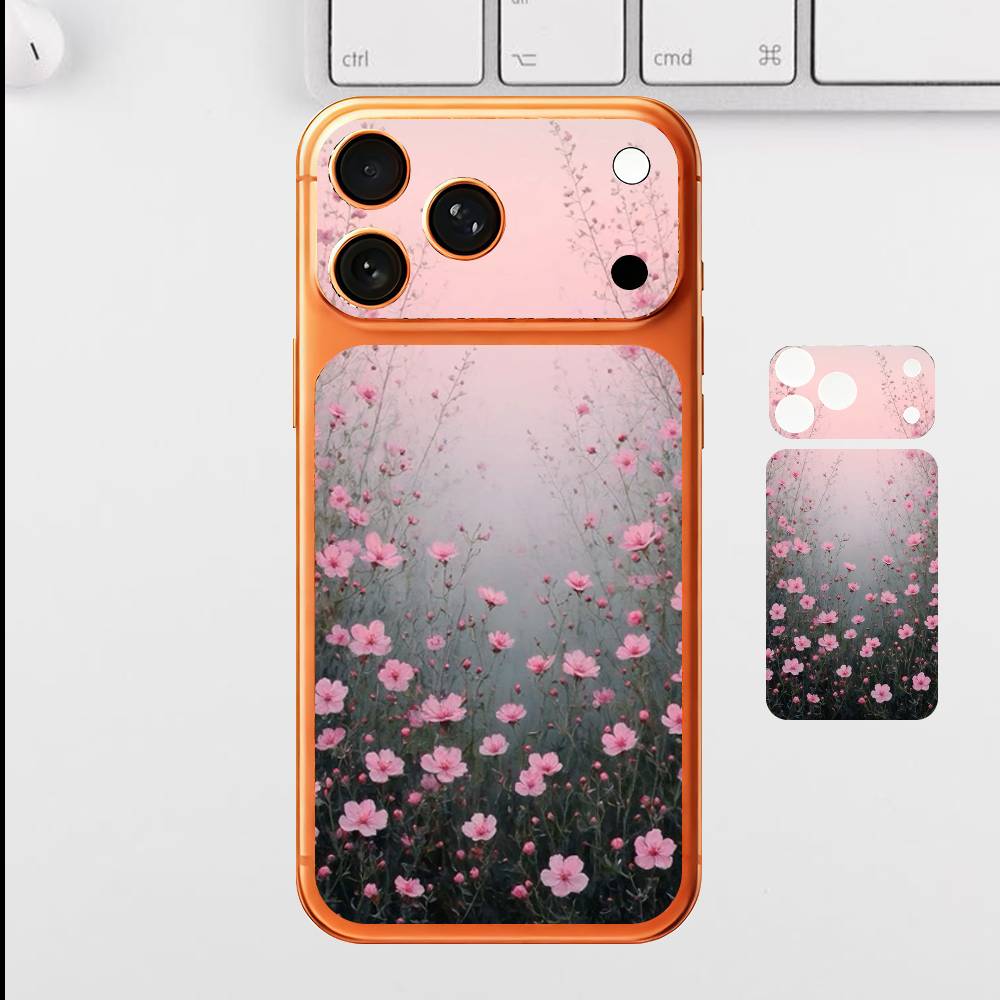 Красивые Цветы Для Apple iPhone 17 Pro Max Полная Задняя Крышка Наклейка Wrap Skin Задняя Защитная Пленка-Стикер