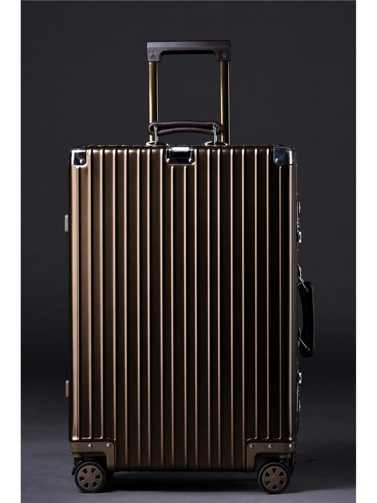 Aluminum-Magnesium Vintage Luggage with Universal Wheels - 20" Carry-On & 24" High-End Case for Women