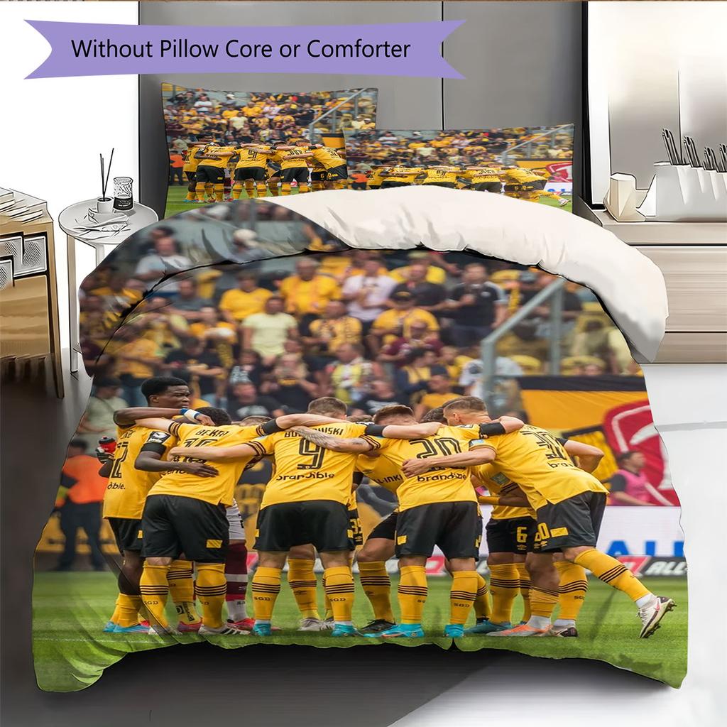SG Dynamo Dresden Pattern Bedding Home Decoration Birthday Gift ( 1 duvet cover + 2 pillowcase, without core),fan merchandise.