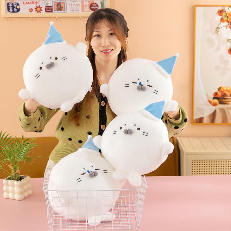 Cute Seal Stuffed Animal Hand Warmer Cushion For Student Desk And Bed Decor