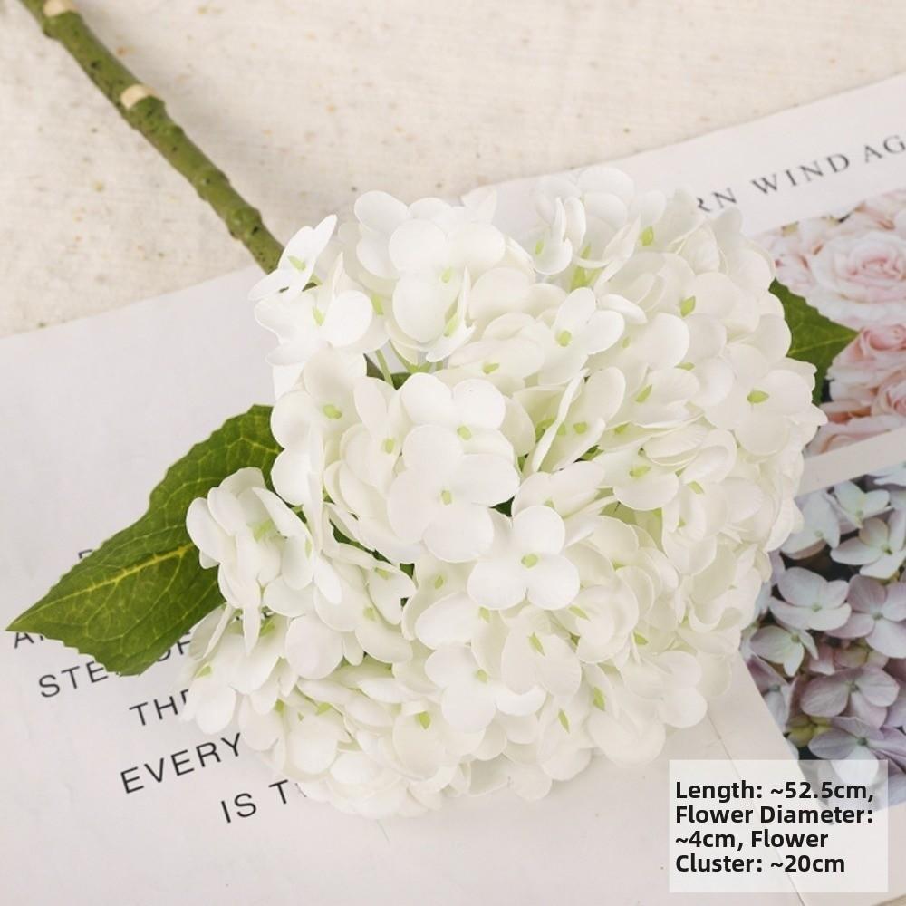 Hydrangea Macrophylla Artificial Hydrangea Flower Green Leaf Real Touch Simulation Colorful Hydrangea Handmade Luxury