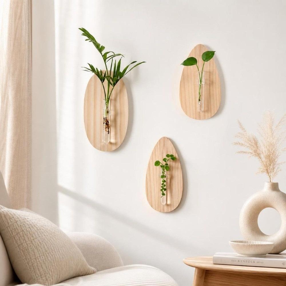 Home Ornaments Wall Decoration Wooden Flower Pot Minimalist Wall Mounted Planter Home Decor