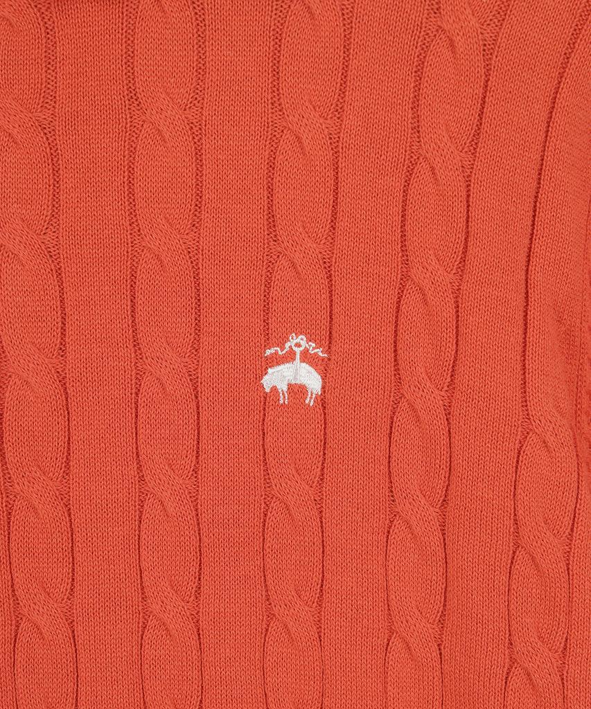 BROOKS BROTHERS Хлопковый свитер-поло с косами, с коротким рукавом (оранжевый) (Bbwtmb204Affm)
