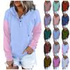 Women's Pullover Hoodies Tops Casual Button Down Long Sleeve Pocket Sweatshirts