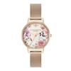 OLIVIA BURTON SIGNATURE Иллюстрированный Цветочный Розовое Золото Сетчатый 30мм 24000362
