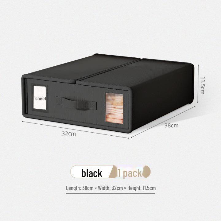 Oxford Cloth 4-Piece Storage Box Set with Windows for Bedding and Sheets