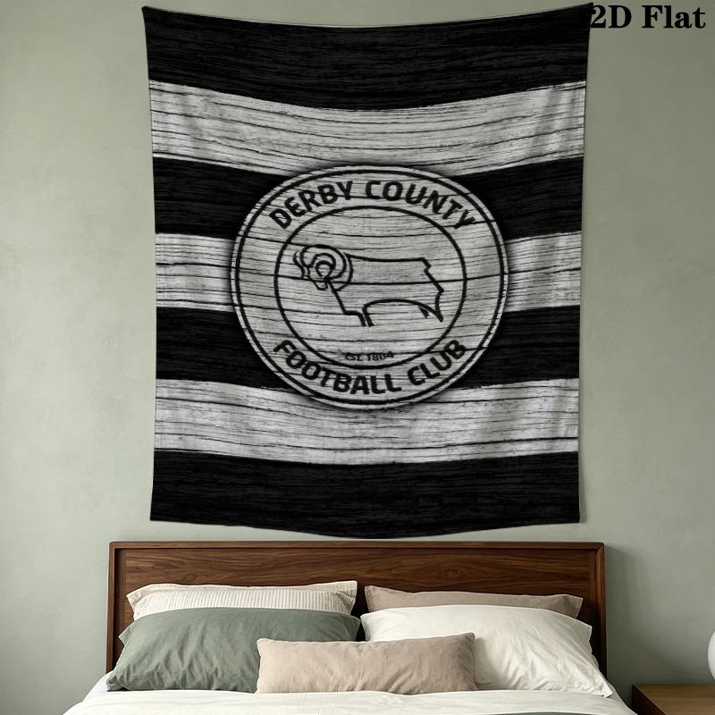 Derby County FC Wall Tapestry Aesthetic Wall Hanging Printed Fabric Blanket Decorative Tapestries for Bedroom Living Room Home Decor