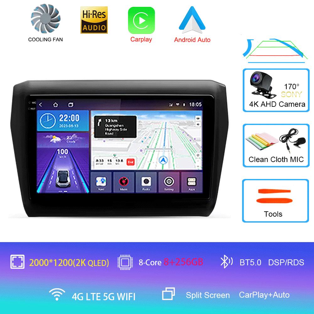 Для Suzuki Swift 2016 - 2020 Автомагнитола Android 14 Carplay Auto 2K Экран Мультимедийный плеер Авторадио GPS Стерео 2din Головное устройство