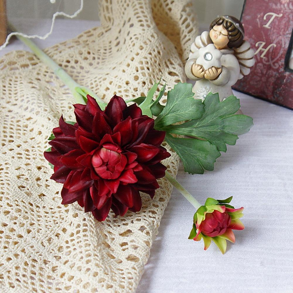 Real Touch Artificial Chrysanthemum Handmade Silk Chrysanthemum Flower Indoor Outdoor Decoration