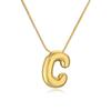 HECHENG,Chunky Alphabet Balloon Bubble Initial Letter Pendant Necklace for Women Men Gold Plated Necklaces Charm Jewelry