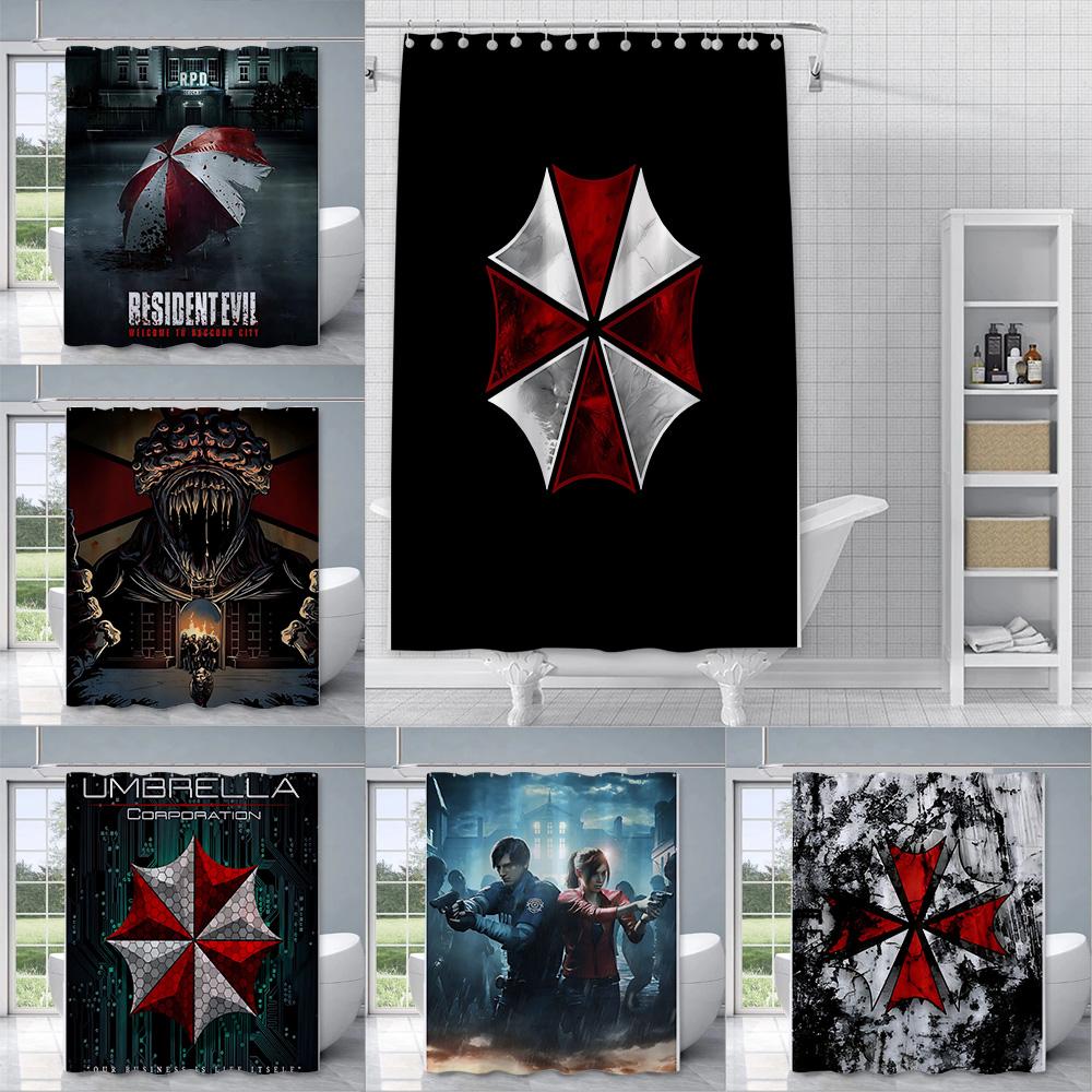 Штора для душа Resident Evil Водонепроницаемая Полиэстеровая Ткань Красочная Занавеска для Ванной Комнаты Домашний Декор Ванной Комнаты Занавеска с Крючками