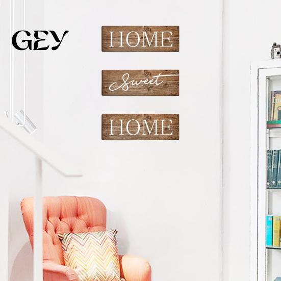 Wear-resistant Home Sign 3 Pcs/Set Wooden Sweet Sign, Rustic Farmhouse Decorative Clear Text Vintage Hanging Wall Plaque for Living Room, Bedroom,