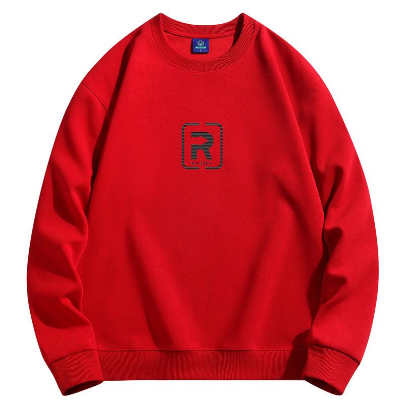 Толстовка мужская с круглым вырезом и узором R, модная повседневная, с длинным рукавом, большого размера 
