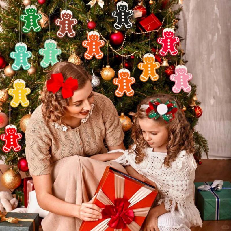 12pcs Gingerbread Christmas Ornaments for Christmas Tree Decorations Xmas Hanging Rustic Tree Decor Holiday Party Gifts