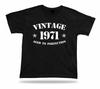 Printed T shirt tee Vintage 1971 aged to perfection happy birthday present gift