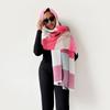 Luxury Women Cashmere Plaid Scarf Thicken Warm Pashmina Folds Shawl And Wrap Fashion Bandana Lady Scarves