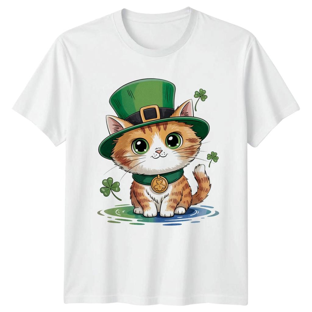 Cute Kitten Wearing Green Leprechaun TShirt St Patricks Day Holiday