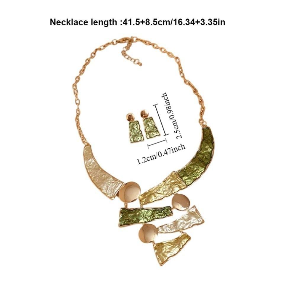 Преувеличенный женский набор ожерелья и серег, цепочка на ключицу, разноцветный набор украшений, для повседневной носки