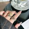 Винтажное золотое кольцо-открывашка с ирисом для женщин – Элегантное и модное кольцо на указательный палец в стиле легкой роскоши