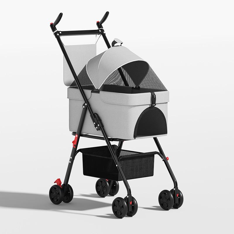 Foldable Pet Stroller for Dogs and Cats - Cross-Border Export