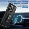 Military Shockproof Armor Hybrid Case For Iphone 14 13 12 11 Pro Max Plus X S Xr 7 8 Magnetic Ring Stand Tpu +Pc Defender Cover