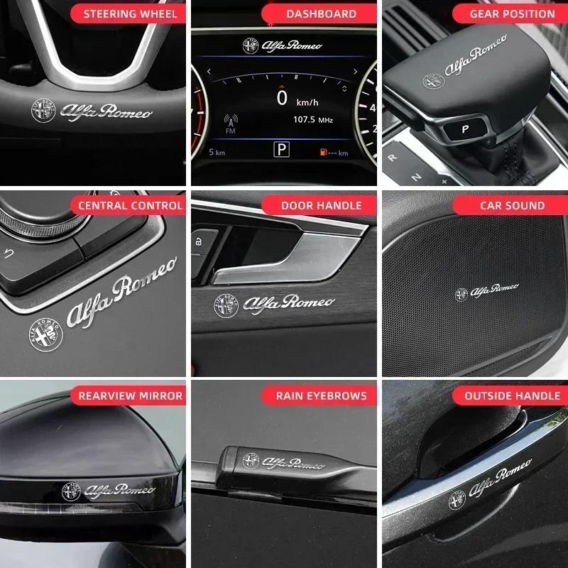 kpaxs9 2/5/10pc Metal emblem Auto Decor Decals Car Window Wiper Stickers For Alfa Romeo Giulia Stelvio Junior Tonale 33 Stradale 4C Giu