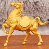 Премиальная фигурка Золотой Лошади на Удачу Домашний Настольный Сувенир Зодиакальный Металлический Сплав Украшение для Успеха Процветания Декор