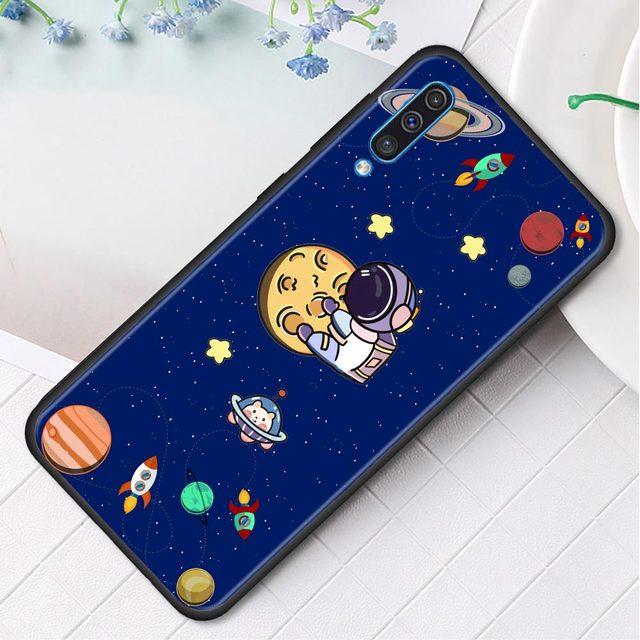 Чехол для телефона Samsung Galaxy A50 A70 A10 A20e A30 A40 A20s A10s A10e A80 A90 A60 A30s, милый чехол с изображением космонавта