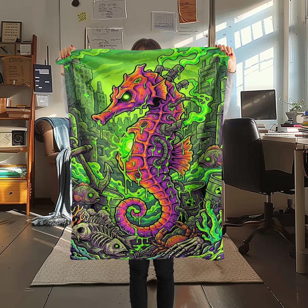 Corrosive marine organisms Print Flannel Blanket,High quality Comfortable for All Seasons,Home Decor,Warmth and Comfort,Perfect for Christmas Gifts