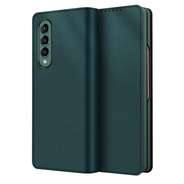 Роскошный кожаный чехол для телефона Samsung Galaxy Z Fold 4 3 2, чехол с слотом для карт и подставкой, задний чехол можно разделить