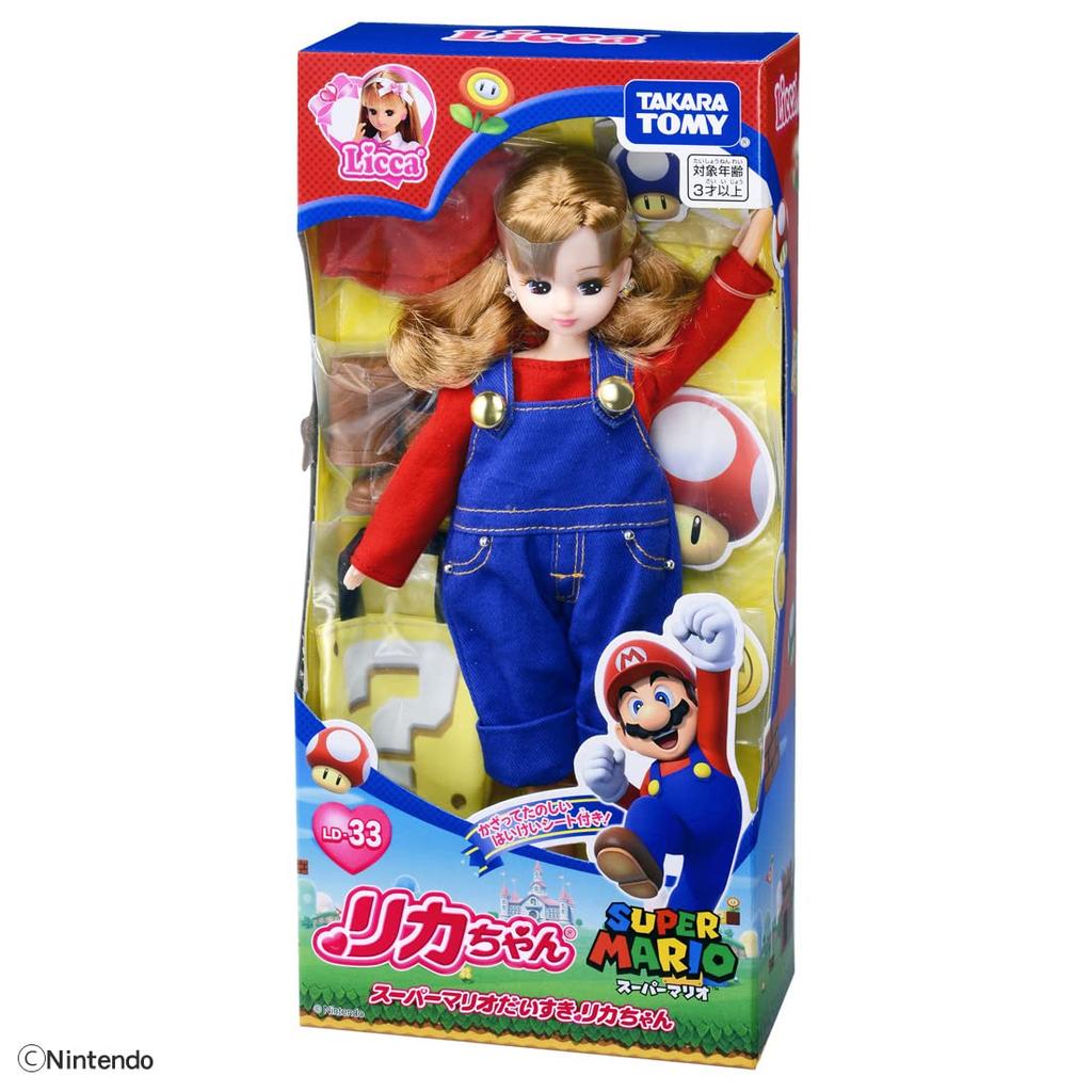 TAKARA TOMY Doll Super Mario Lover Pretend Play Toy for Ages 3 and Up Licca-chan LD-33 Licca-chan Dress-Up