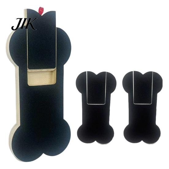 Dog Nail Maintenance Tool Scratch Board with Treat Box, Wooden File Board, Bone Pet Grinder Alternative Shaped Pad, for Large Medium Small Dogs