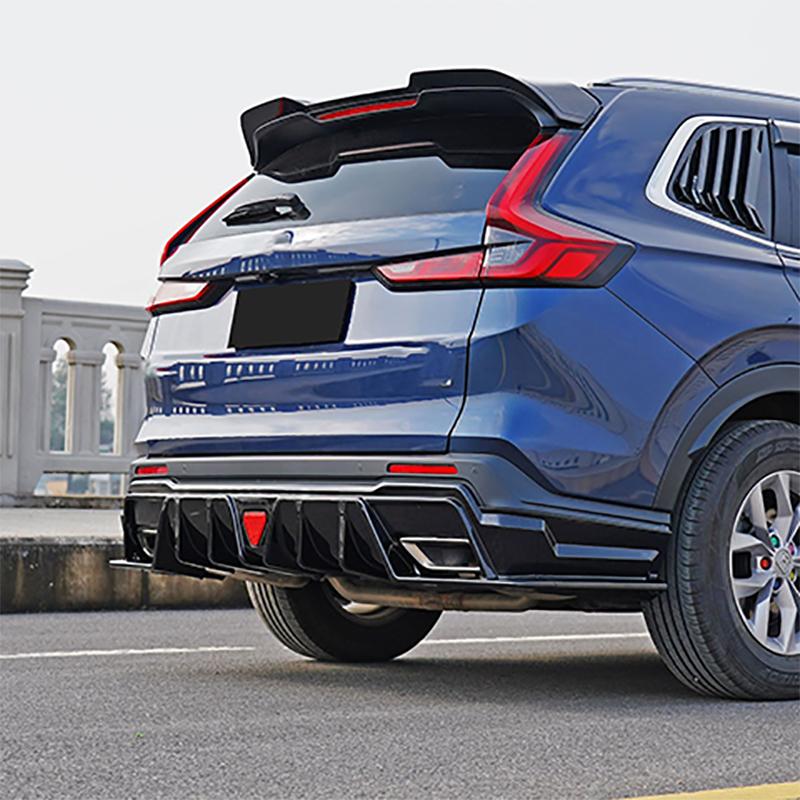 Для Honda CR-V CRV Hybrid 2023-2025 Задний диффузор бампера со светодиодной подсветкой, Задний спойлер-губа, Защита днища, Элемент стайлинга